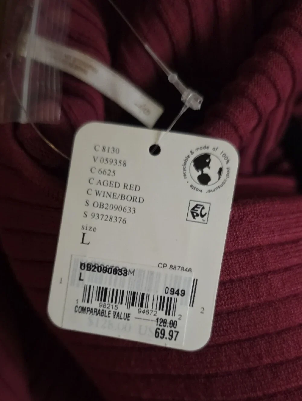 Free People Women’s Ribbed Knit Long Sleeve Dress in Burgundy